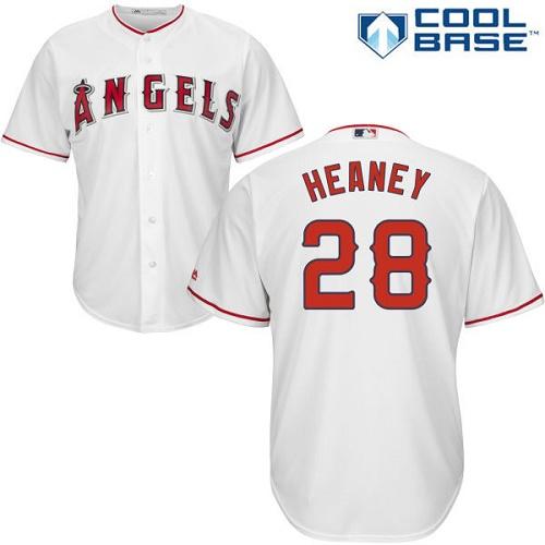 Angels #28 Andrew Heaney White Cool Base Stitched Youth MLB Jersey - Click Image to Close